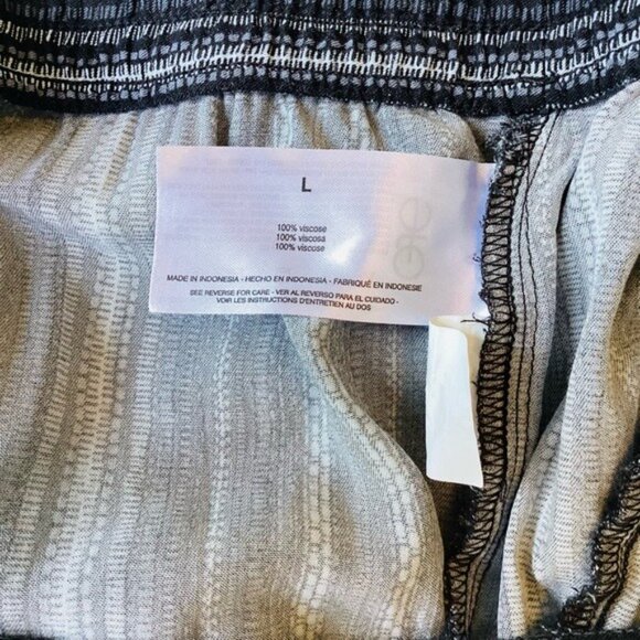 Jessica Simpson Women's Striped Black & White Elastic Waist Easy Pants Size L - Picture 8 of 9